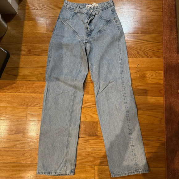 Zara high rise with western detail wide leg Jeans | Poshmark