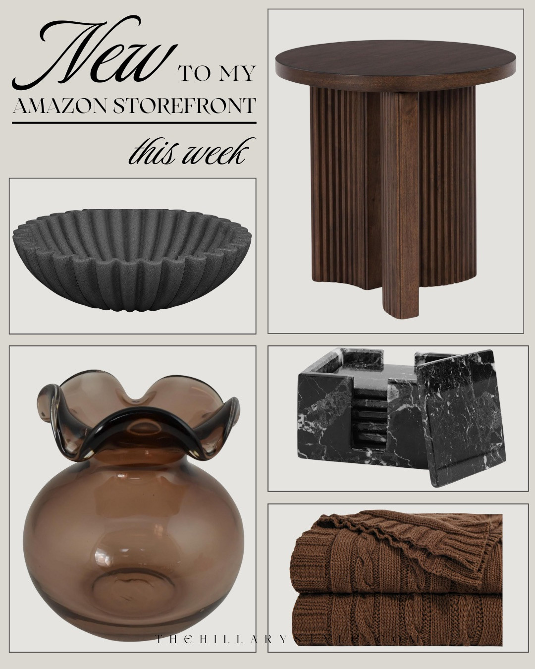 NEW TO MY AMAZON STOREFRONT — THIS WEEK! These are the pieces I just added to my Amazon storefront and I’m obsessed with how elevated they feel. From sculptural decor and rich wood tones to cozy knits and modern marble accents, every item gives that luxe, designer-inspired look without the high-end price tag. Easy upgrades that instantly warm up a space and make it feel intentional.

#Amazon #TheHillaryStyle #AmazonStorefront #NewAmazonFinds #LuxuryHomeDecor #ModernOrganicDecor #NeutralHomeVibes #DesignerStyleForLess #HomeAesthetic 

 #LTKmomlife #LTKOver40 #LTKHome