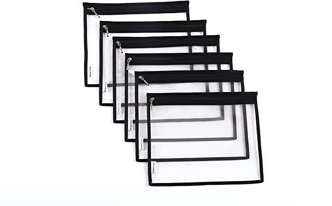 Augbunny Multi-Purpose Water Resisitant Clear PVC Organizer Bag Pouch with Zipper Closure 6-Pack | Amazon (US)