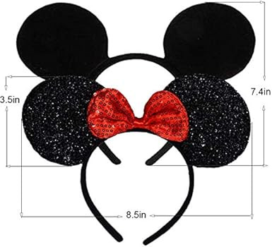 FANYITY 2 Pcs Mouse Ears Headband Hairs Accessories for Children Mom Baby Boys Girls Birthday Par... | Amazon (US)