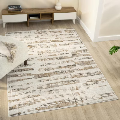 Luxe Weavers Modern Neutral Abstract Beige 5x7 Indoor Area Rug | Target