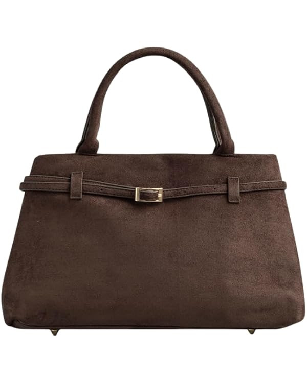 Base'ic Suede Tote Bag for Women – Slouchy Faux Suede Shoulder Purse, Large Capacity Fashion Ha... | Amazon (US)