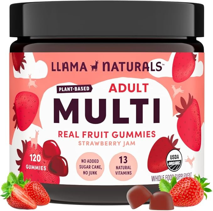 Llama Naturals Real Fruit Gummy Vitamins for Adults, No Added Sugar Cane, Whole Food Multivitamin... | Amazon (US)