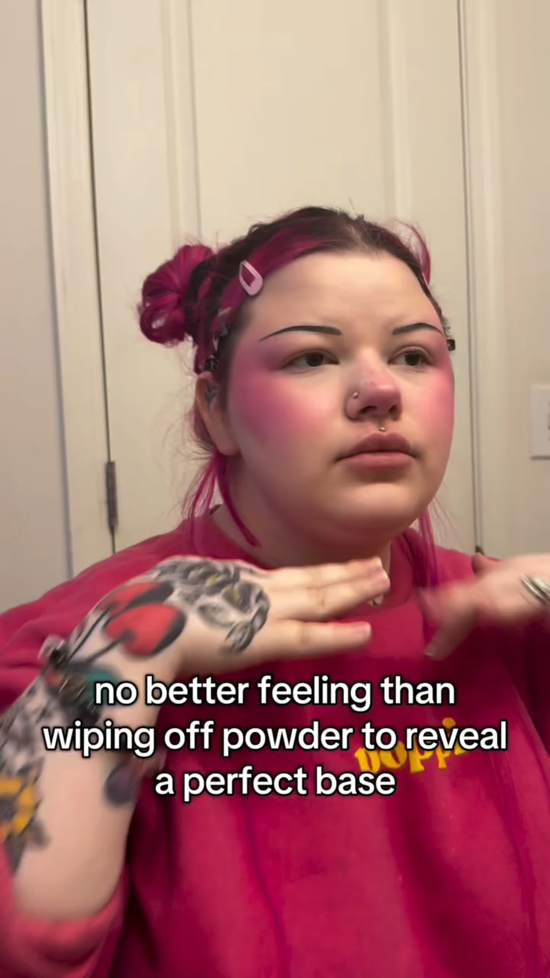 I always feel sooooo cute at this stage in my makeup, I love seeing the look come together!

Makeup • beauty • fashion • fragrance • hair • makeup artist • relatable • just girly things • comfort creator • pink hair • vivid hair • tattoos • piercings