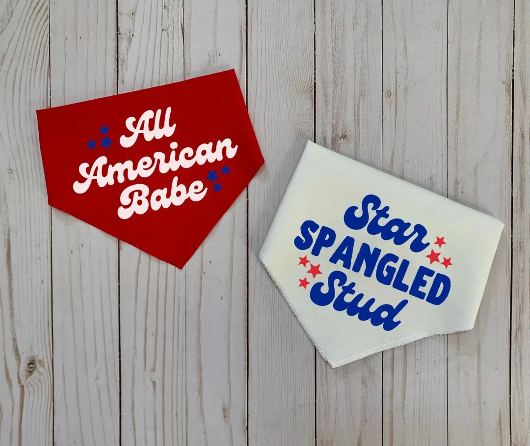 All American Babe - Star Spangled Stud Dog Bandana | Animal Accessories | Handkerchief | American... | Etsy (US)