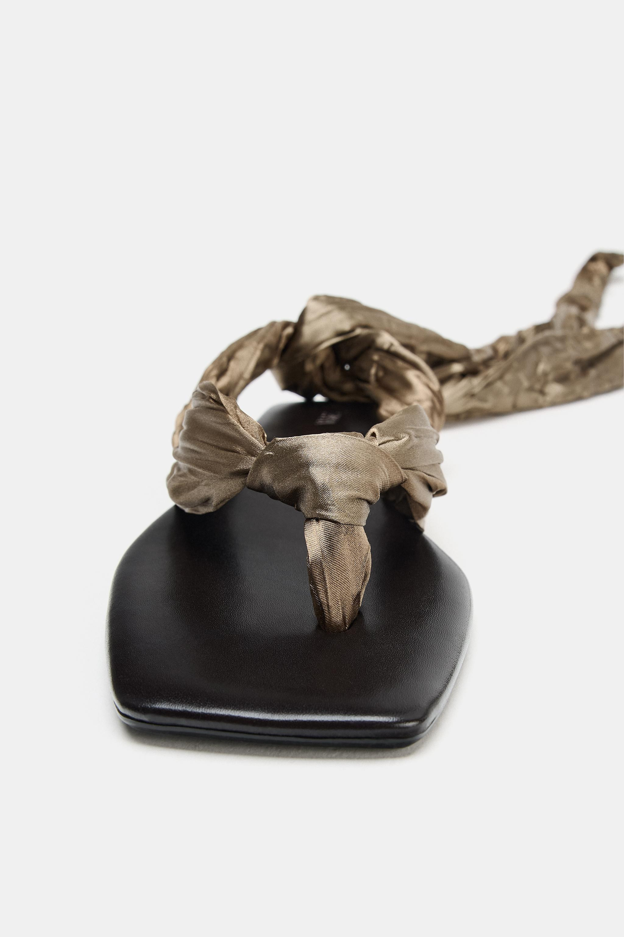 KNOTTED FLAT SANDALS | Zara US