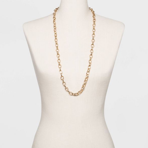Long Metal Chain Link Necklace - A New Day™ Gold | Target