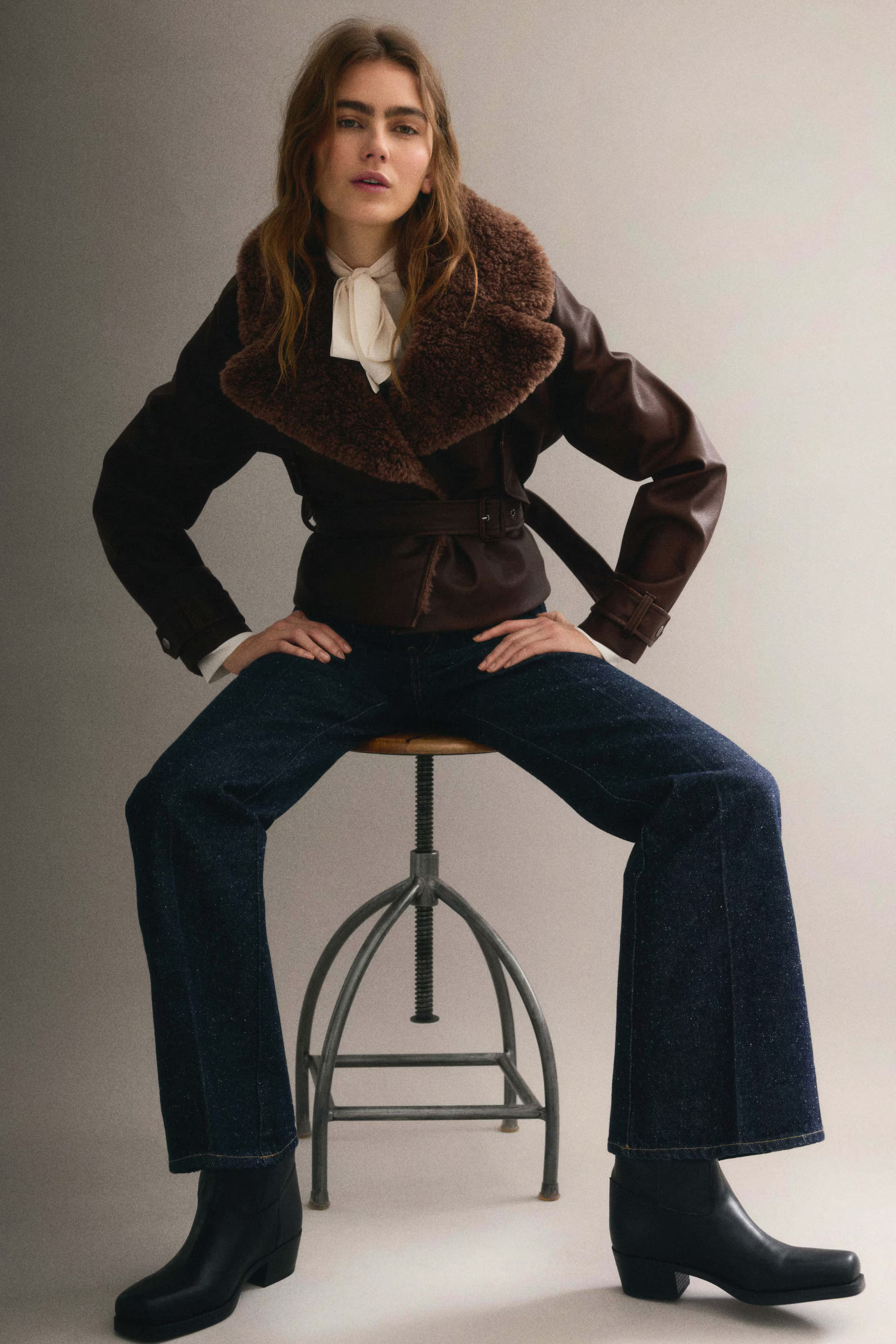 Biker Jacket with Teddy Fleece Collar | H&M (US + CA)