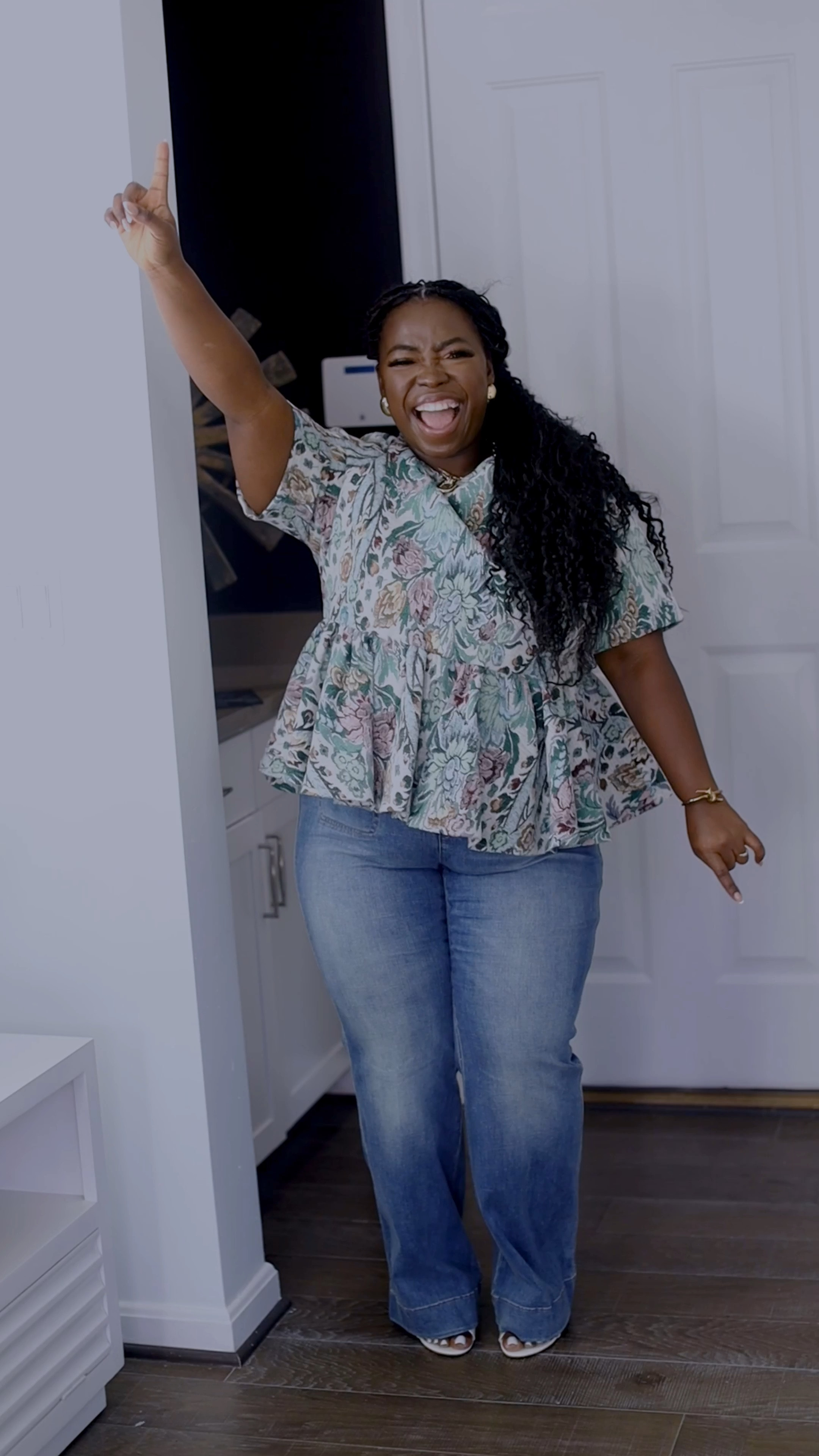 Ruffle Top and Flare High Rise Jeans outfit of the day| Tinastube 

#LTKplussize #LTKstyletip #LTKbeauty