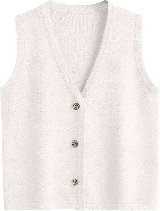 LILLUSORY Vest Tops for Women 2025 Fall Outfits Striped Sweaters Button Up Casual Shirts Blouses ... | Amazon (US)