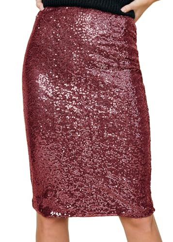 Anna-Kaci Women's High Waist Sparkly Sequins Midi Skirt Pencil Cocktail Party Skirt | Amazon (US)