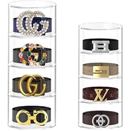 NIUBEE Belt Organizer, Acrylic 4 Layers Belt Case Storage Holder and Display for Accessories like Je | Amazon (US)