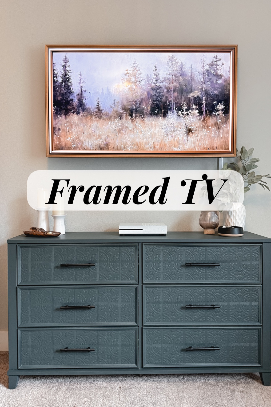 Supplies & everything I used to make the DIY framed TV!