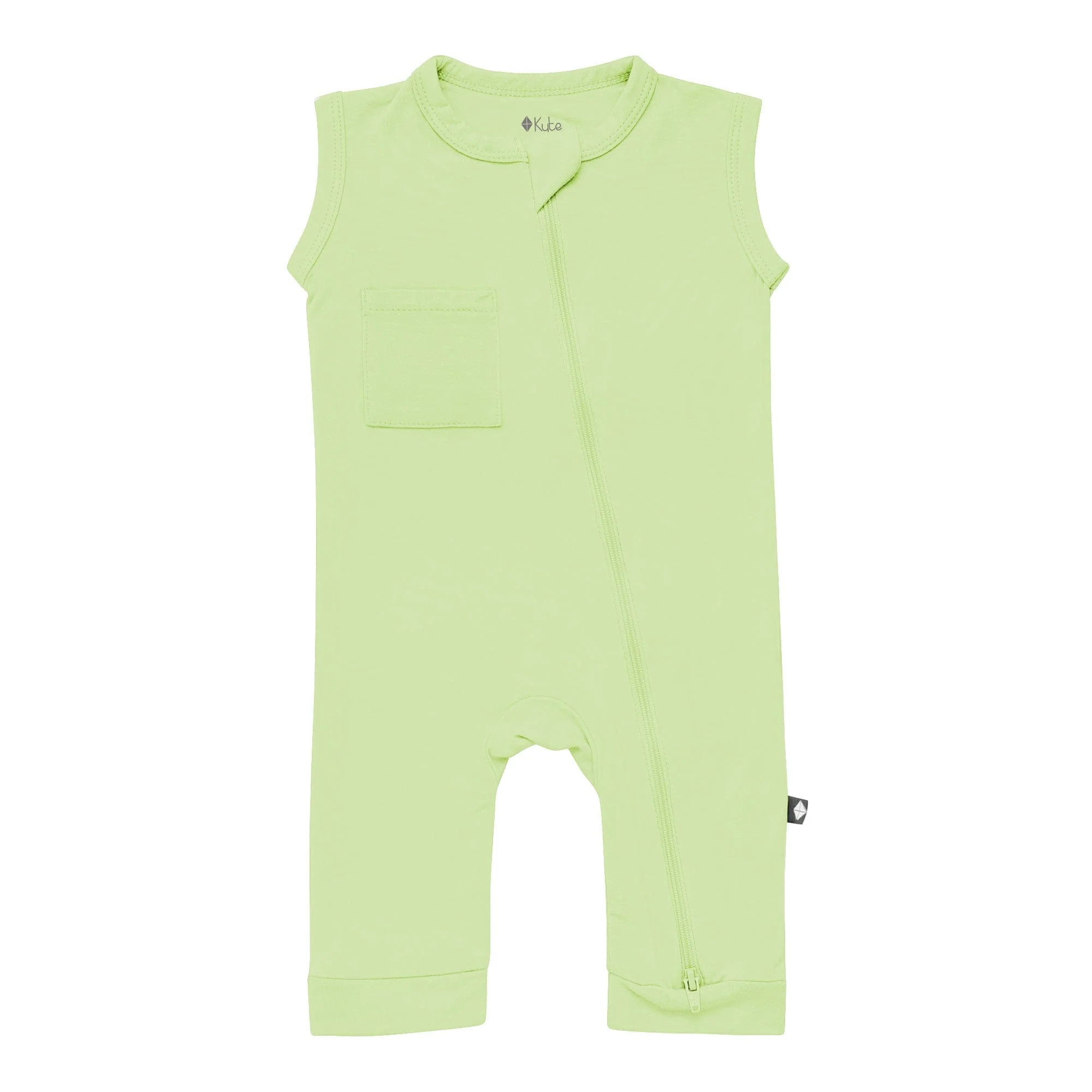 Zippered Sleeveless Romper in Pistachio | Kyte BABY
