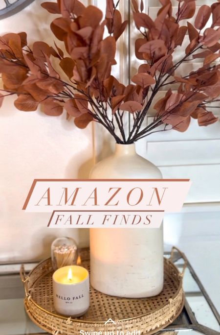 Gorgeous faux fall leaves, and scented fall candle! 
Linked similar vase and a couple more items for you below 

#LTKGiftGuide #LTKhome #LTKfindsunder100