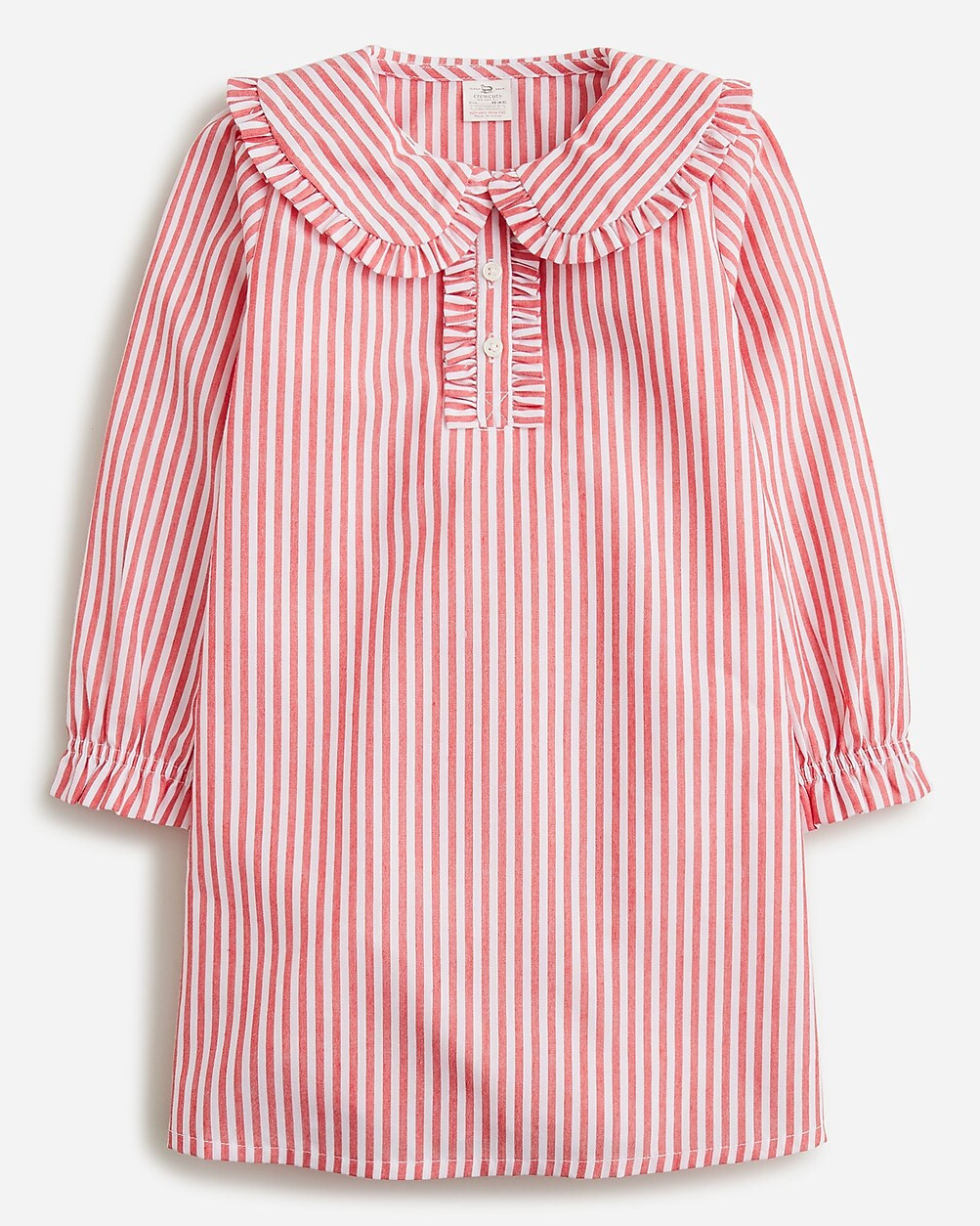 Girls' long-sleeve flannel nightgown in stripe | J. Crew US