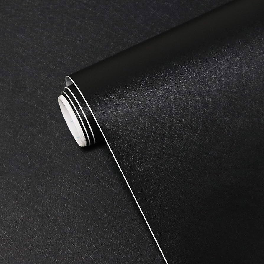 17.7" X 393.7" Black Wallpaper Solid Black Peel and Stick Wallpaper Black Contact Paper Waterproo... | Amazon (US)