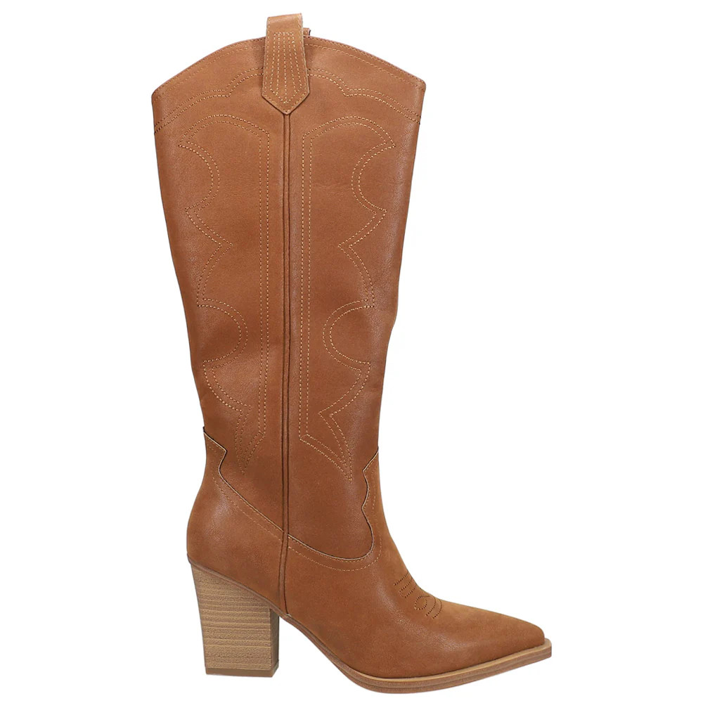 Shop Brown Womens MIA Tex Western Pull On Boots | Shoebacca