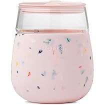 W&P Porter Portable Cocktail Glass with Protective Silicone Sleeve, Terrazzo Blush, 15 Ounces, On-th | Amazon (US)