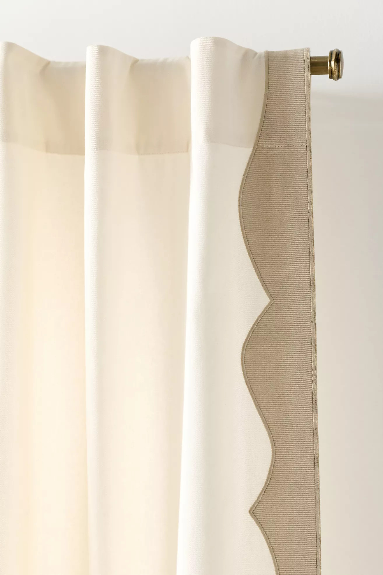 Penelope Wavy Border Cotton Curtain | Anthropologie (US)