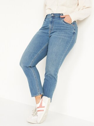 Mid-Rise Built-In Warm Medium-Wash Boyfriend Jeans for Women | Old Navy (US)