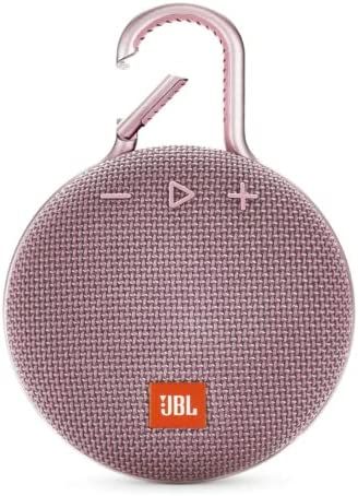 JBL Clip 3, Dusty Pink - Waterproof, Durable & Portable Bluetooth Speaker - Up to 10 Hours of Pla... | Amazon (US)