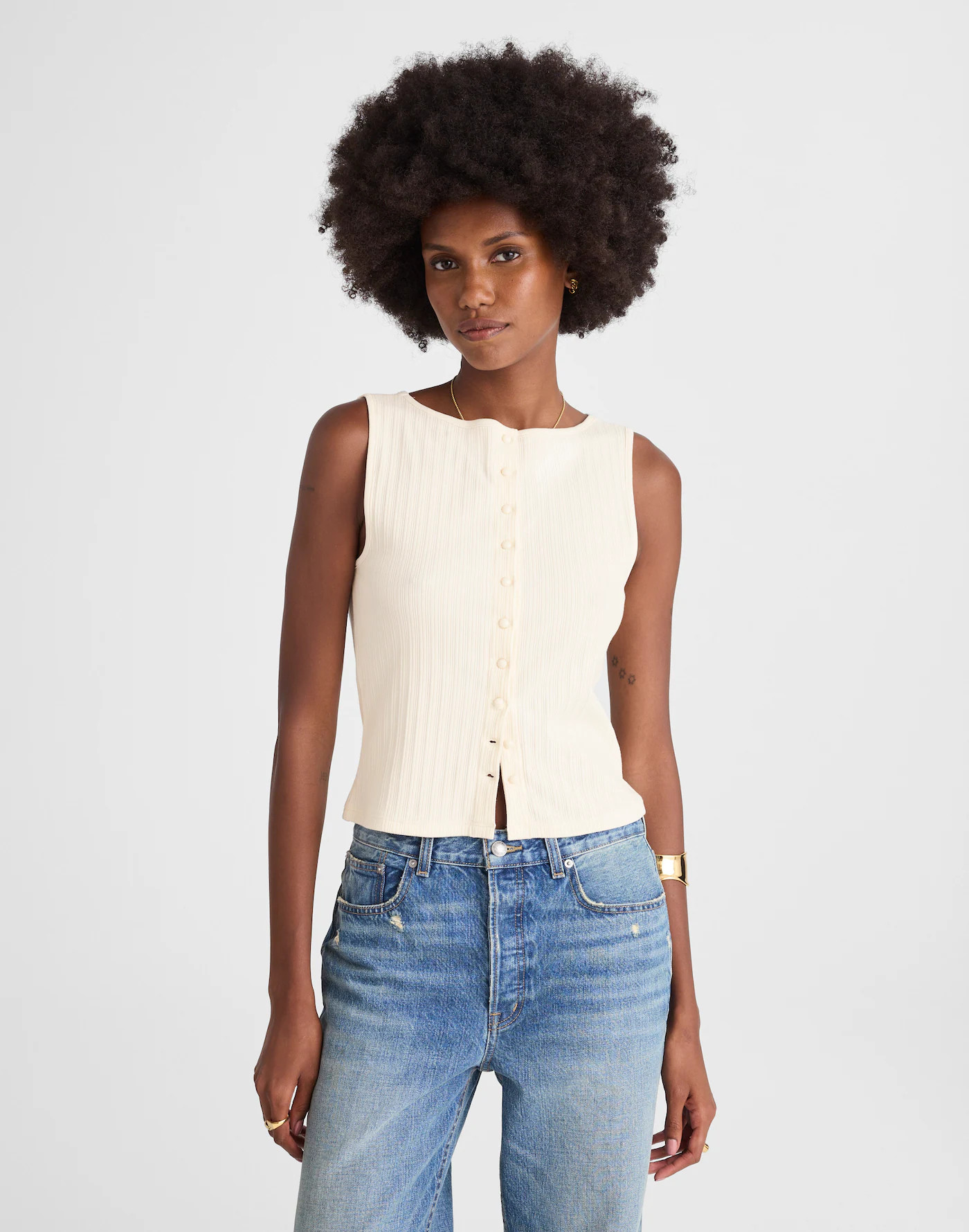 Ribbed Crewneck Vest Tank | Madewell