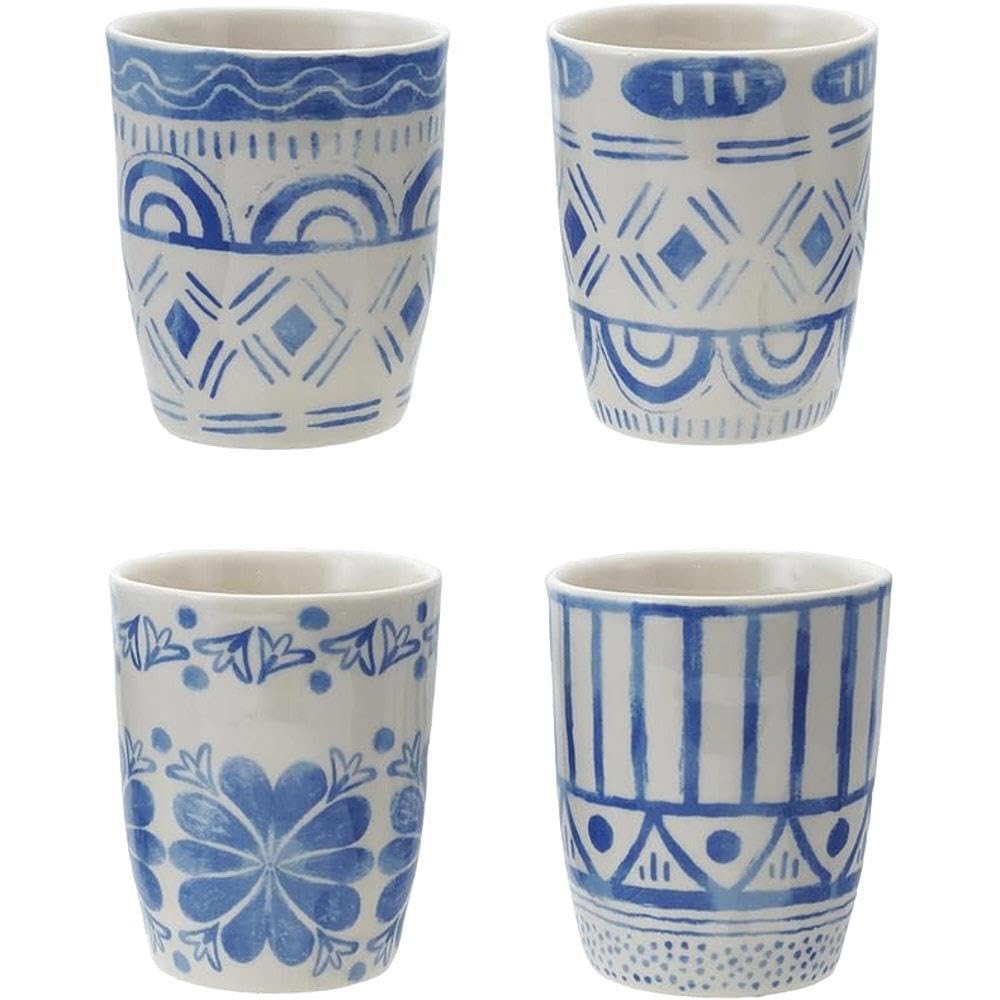 Creative Co-Op Assorted Blue/White Tile Pattern Cup | Amazon (US)