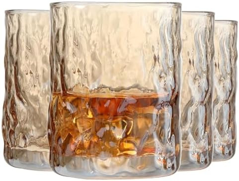 Whiskey Glasses, Amber Colored Rocks Glasses, 9 oz Old Fashioned Glass for Whisky, Scotch, Bourbo... | Amazon (US)