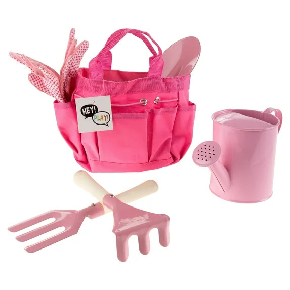 Hey Play Kids Garden Tools – Child-Sized Gardening Yard Toys, Pink | Walmart (US)