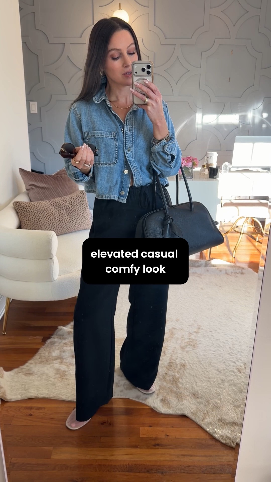 Elevated casual look. These pants run true to size and are worth the wait even if they’re on back order. If you want to borrow designer bags use my code JulieKraus for your first month completely free!

#LTKSeasonal #LTKootd #LTKOver40