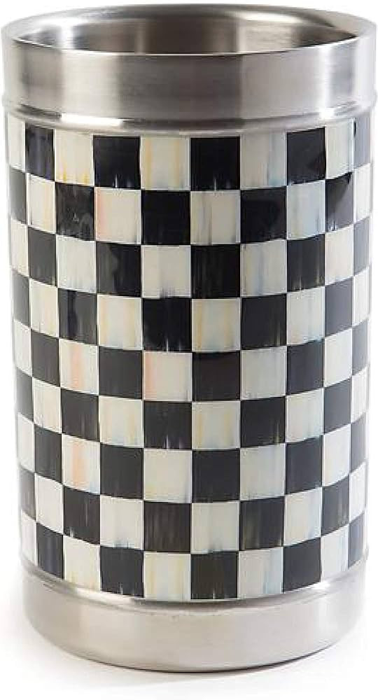 MACKENZIE-CHILDS Courtly Check Wine Bottle Chiller, Decorative Stainless-Steel Champagne Holder | Amazon (US)
