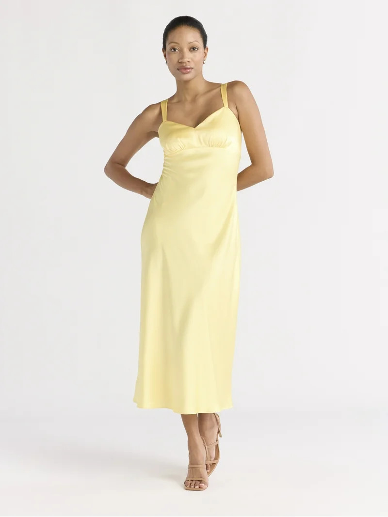 Sofia by Sofia Vergara Women's Bias Slip Dress, Above Ankle Length, Sizes XS-XXXL - Walmart.com | Walmart (US)