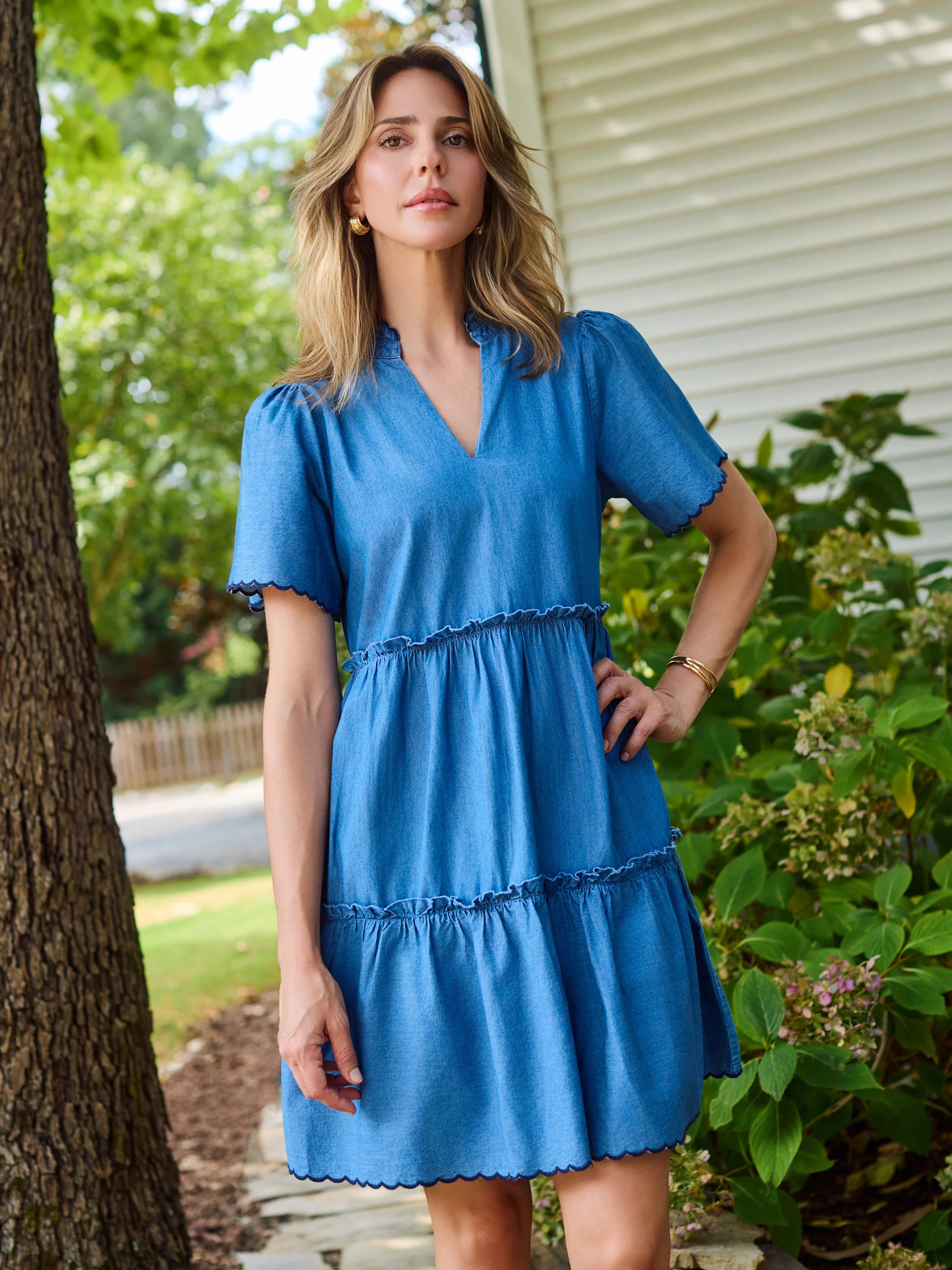 Ivy Mini Dress | Chambray | Mary Square
