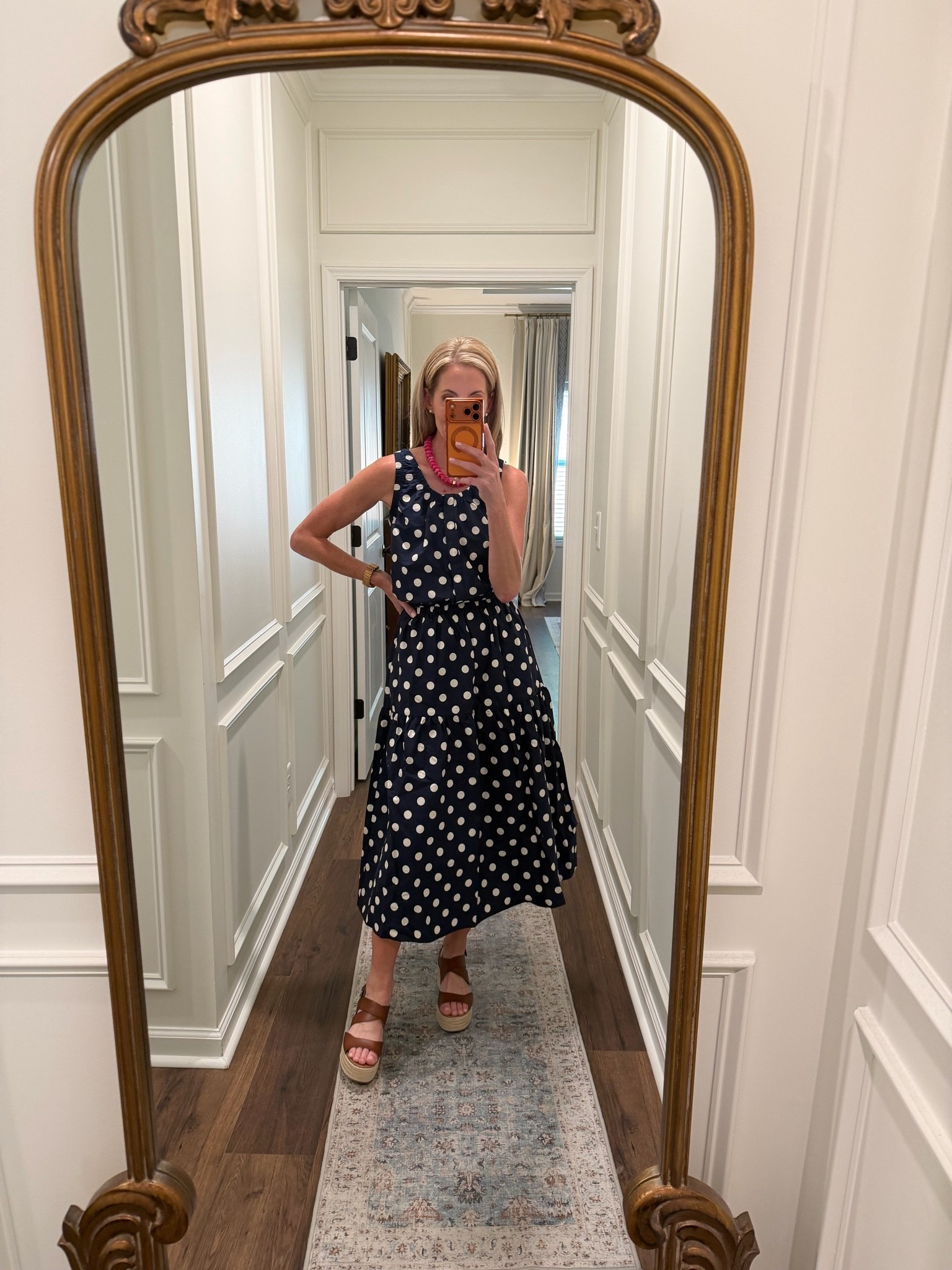 The trending set of the summer is this casual eyelet miniskirt paired with this beautiful button front matching tank. 
These styles will go anywhere you go wearing an extra small and both. Top is $25 skirt is $32.