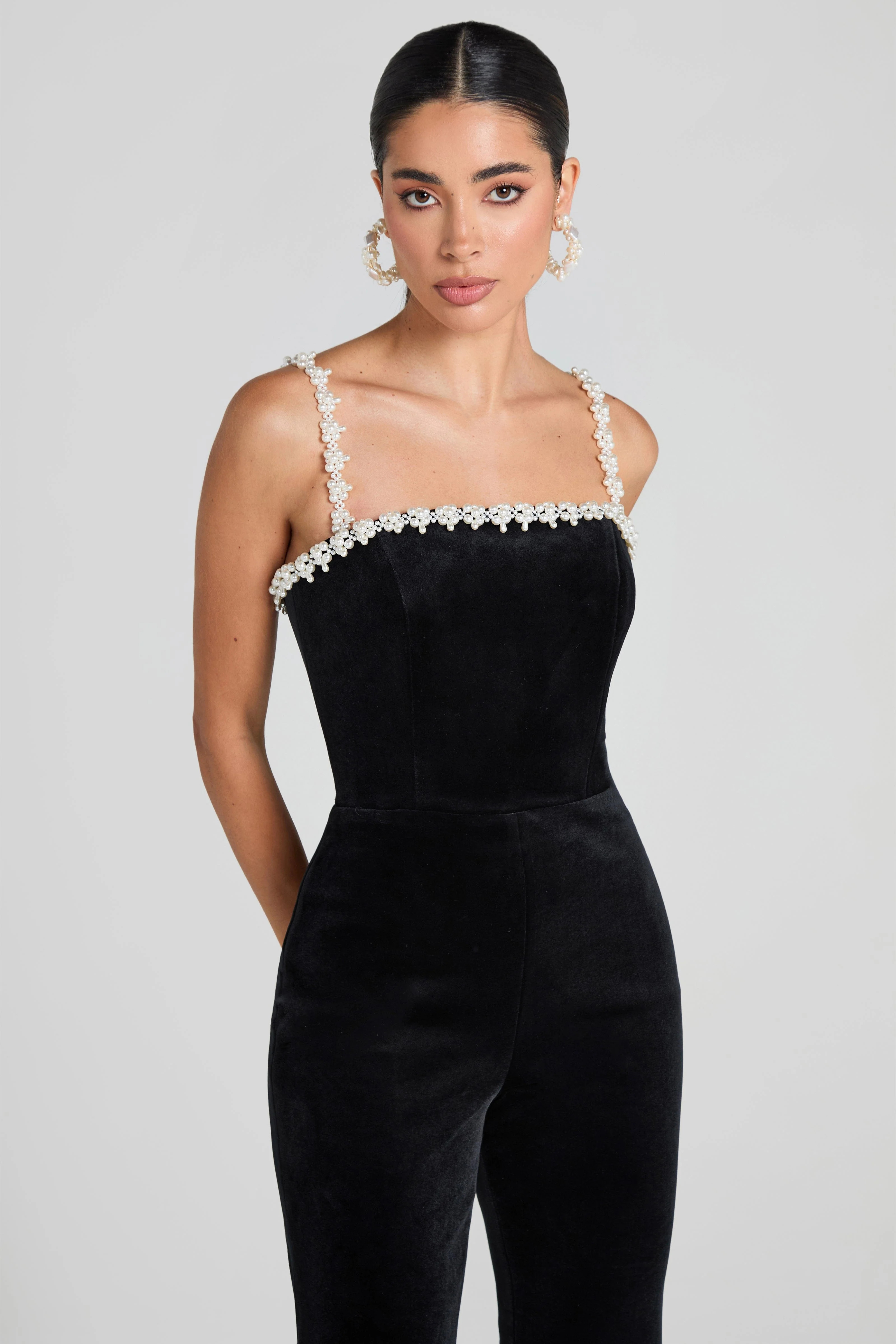 Cara Black Jumpsuit | Nadine Merabi