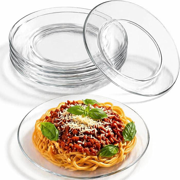 WUWEOT Paquete de 8 platos de postre de vidrio, platos transparentes de ensalada y aperitivo de 7... | Amazon (US)