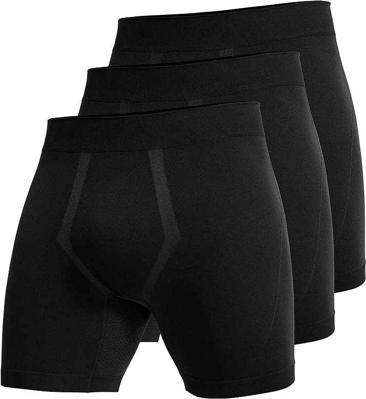 CRZ YOGA Men's Seamless 5" Boxer Briefs Breathable Sports Underwear (3-Pack) | Amazon (US)