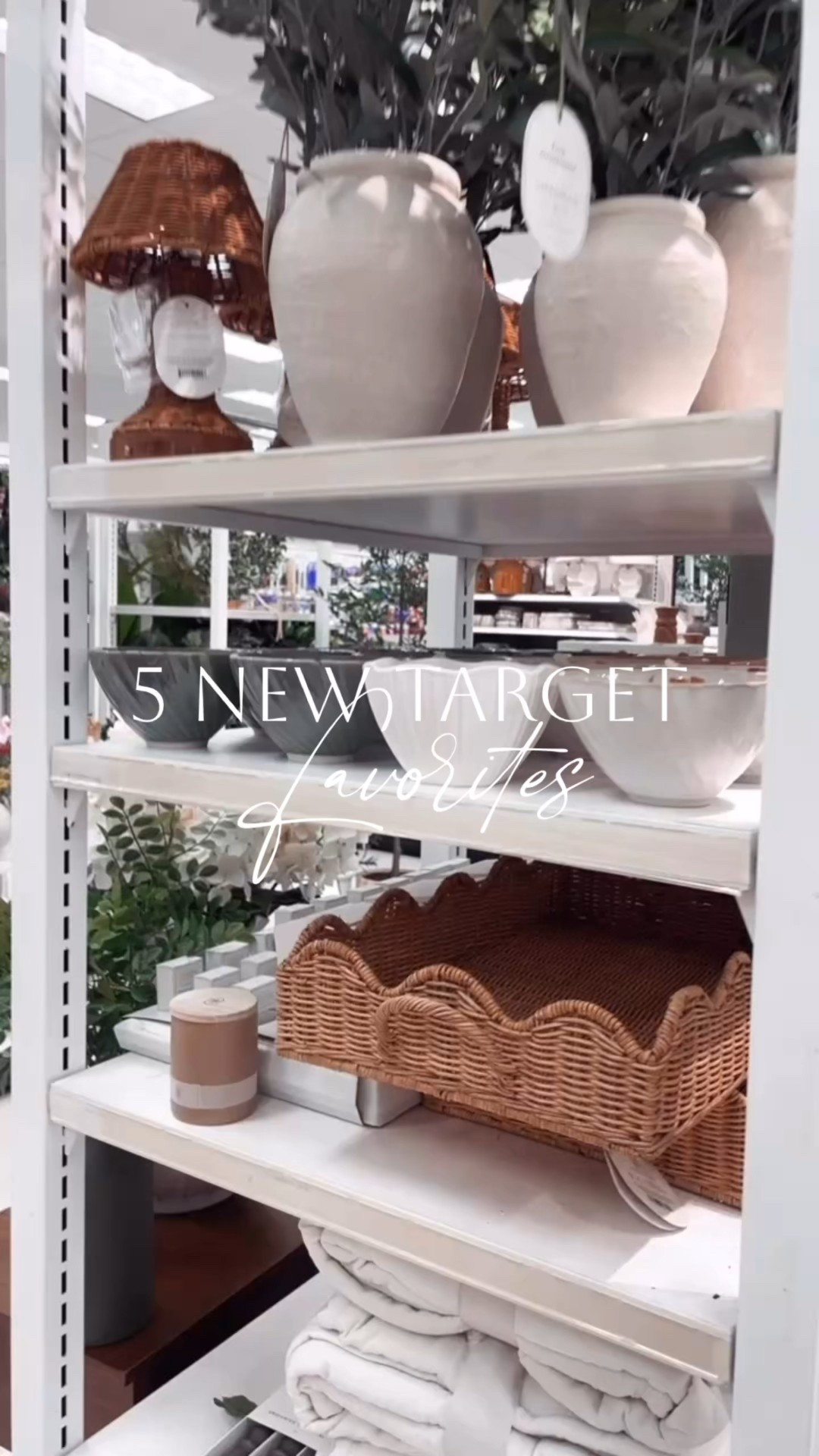 5 new Target home decor items! Loving the blue and white vases, the woven tray is so cute and I love the little woven rechargeable table lamp. 

I didn’t buy anything but I might have to go back for a few things! 

#targetrun #targethaul #home #decor 

#LTKHome #LTKmomlife #LTKSaleAlert
