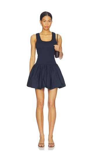 PISTOLA Ilona Bubble Hem Dress in Navy. - size S | Revolve Clothing (Global)