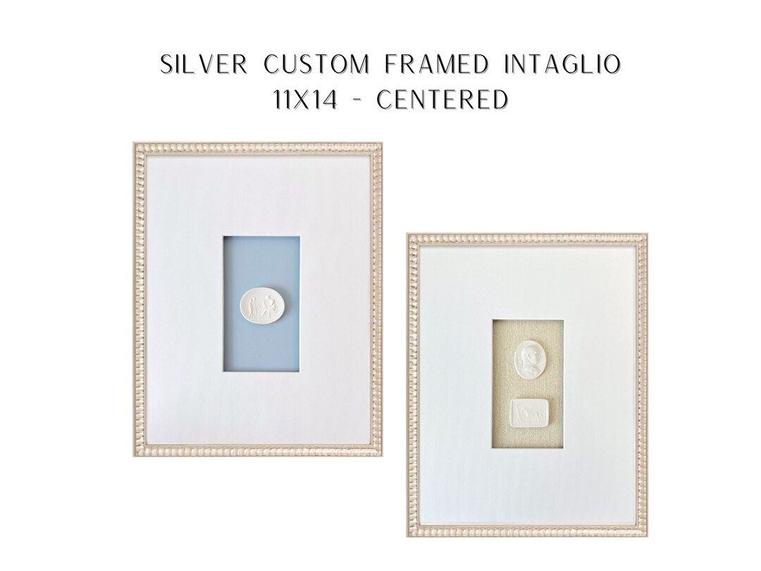 Intaglio Framed 11x14 Centered Custom Silver Framed Intaglio Holiday Gift Wedding Gift Interior D... | Etsy (US)