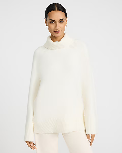 Plush Turtleneck Tunic Sweater | Express