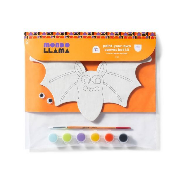 Paint-Your-Own Shaped Bat Canvas with Googly Eyes - Mondo Llama&#8482; | Target