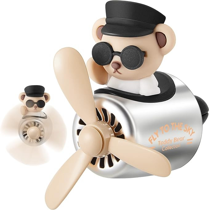 Bear Car Air Freshener Cute Car Diffuser Rotating Propeller Air Outlet Vent Fresheners Aromatherapy  | Amazon (US)