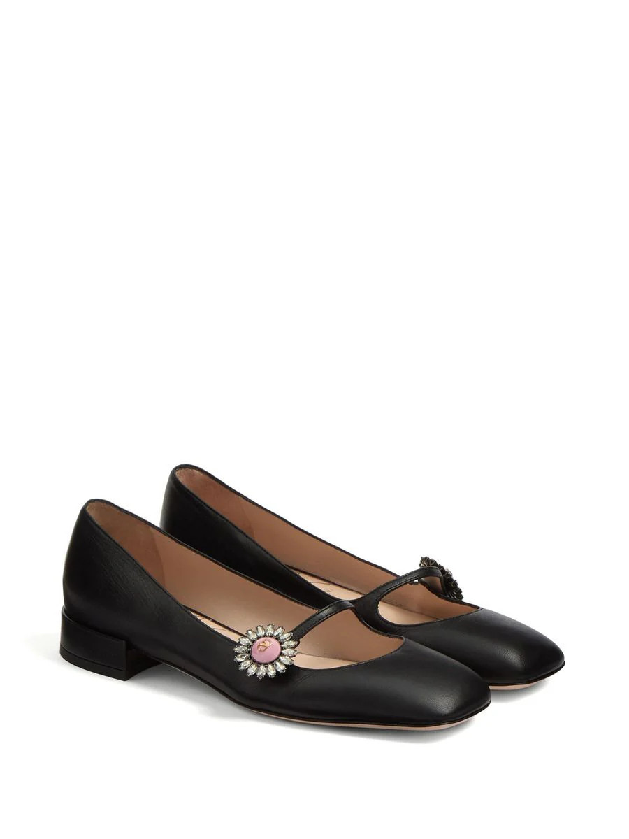 Valentino Garavani Black Leather Pumps | Baltini