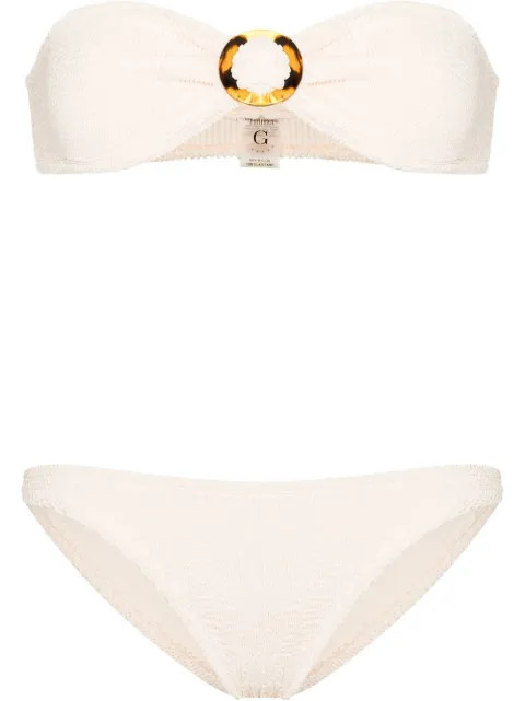 Hunza G Flora Bandeau Bikini - Farfetch | Farfetch Global