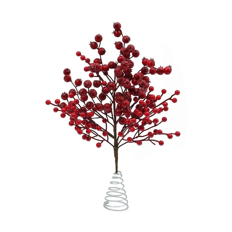 Berry Spray Christmas Tree Topper, Red, 17", by Holiday Time | Walmart (US)