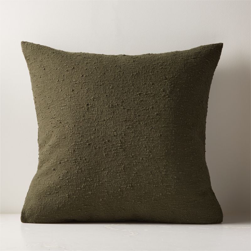 Forest Green Boucle Modern Throw Pillow with Feather-Down Insert 23" + Reviews | CB2 | CB2