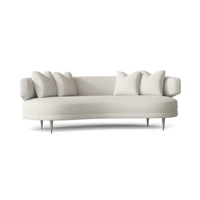 Curved 90" Armless Sofa Caracole Classic Body Fabric: Ivory Fine Tweed | Wayfair North America