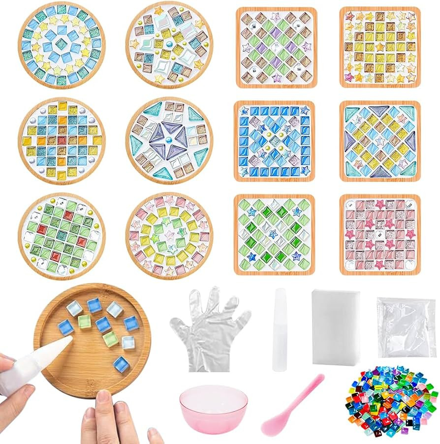 12 Sets DIY Glass Mosaic Tiles for Crafts | Amazon (US)